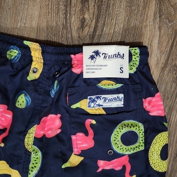Macy's Trunks Surf & Swim Co Navy Blue Pool Float Beach Wear Trunks Small NWT - Picture 9 of 16